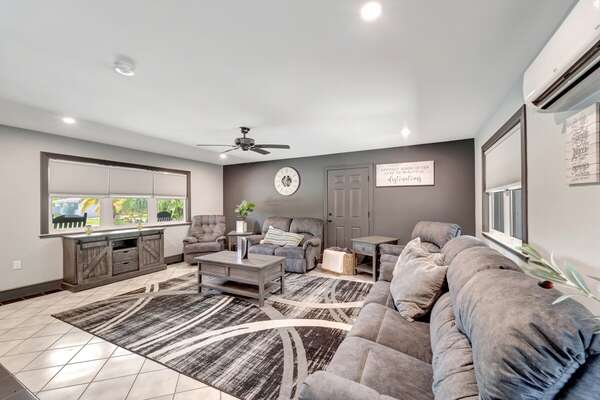 view of living room from the tv