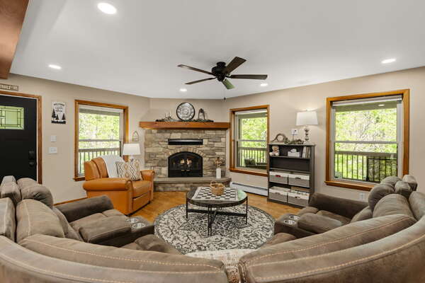 Living room with gas fireplace